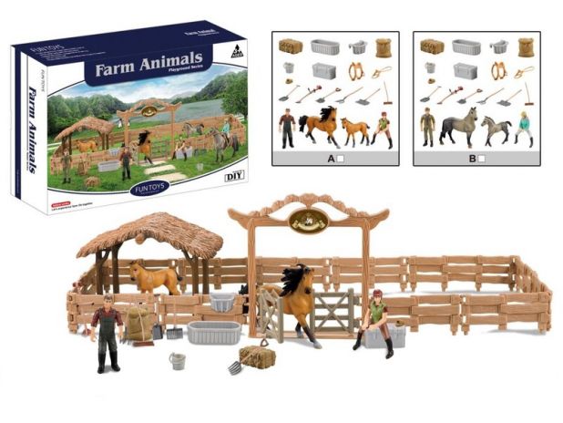 Farma Zagroda Wiejskie Zwierzęta Figurki Akcesoria  Q9899-ZJ51